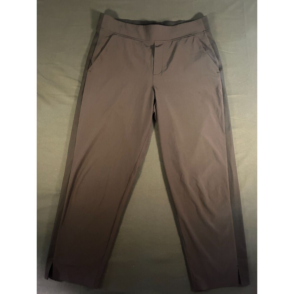 Athleta Brooklyn Ankle Pant Brown 10P Lightweight Travel Athleisure Clean Girl